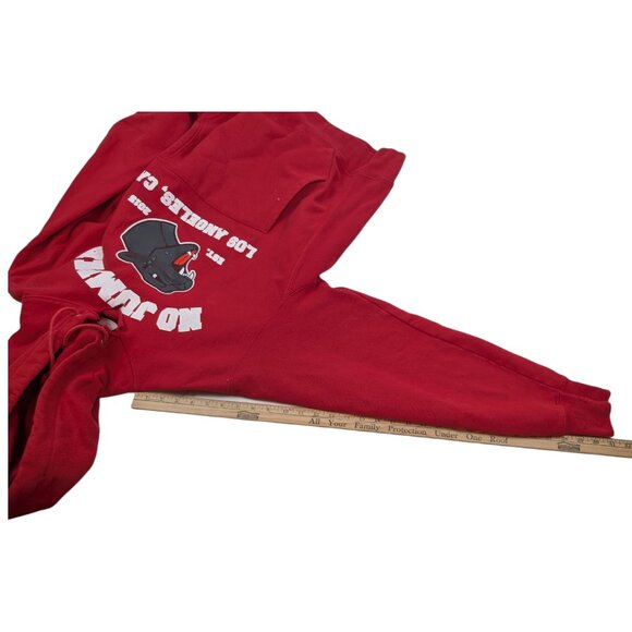 Champion Reverse Weave No Jumper Red Hoodie Sweatshirt Los Angeles Sz L *READ - Picture 12 of 12